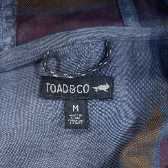 Toad & Co Hoodie Mens Medium Blue Barrel House Pullover Button Up Jacket - Picture 6 of 8